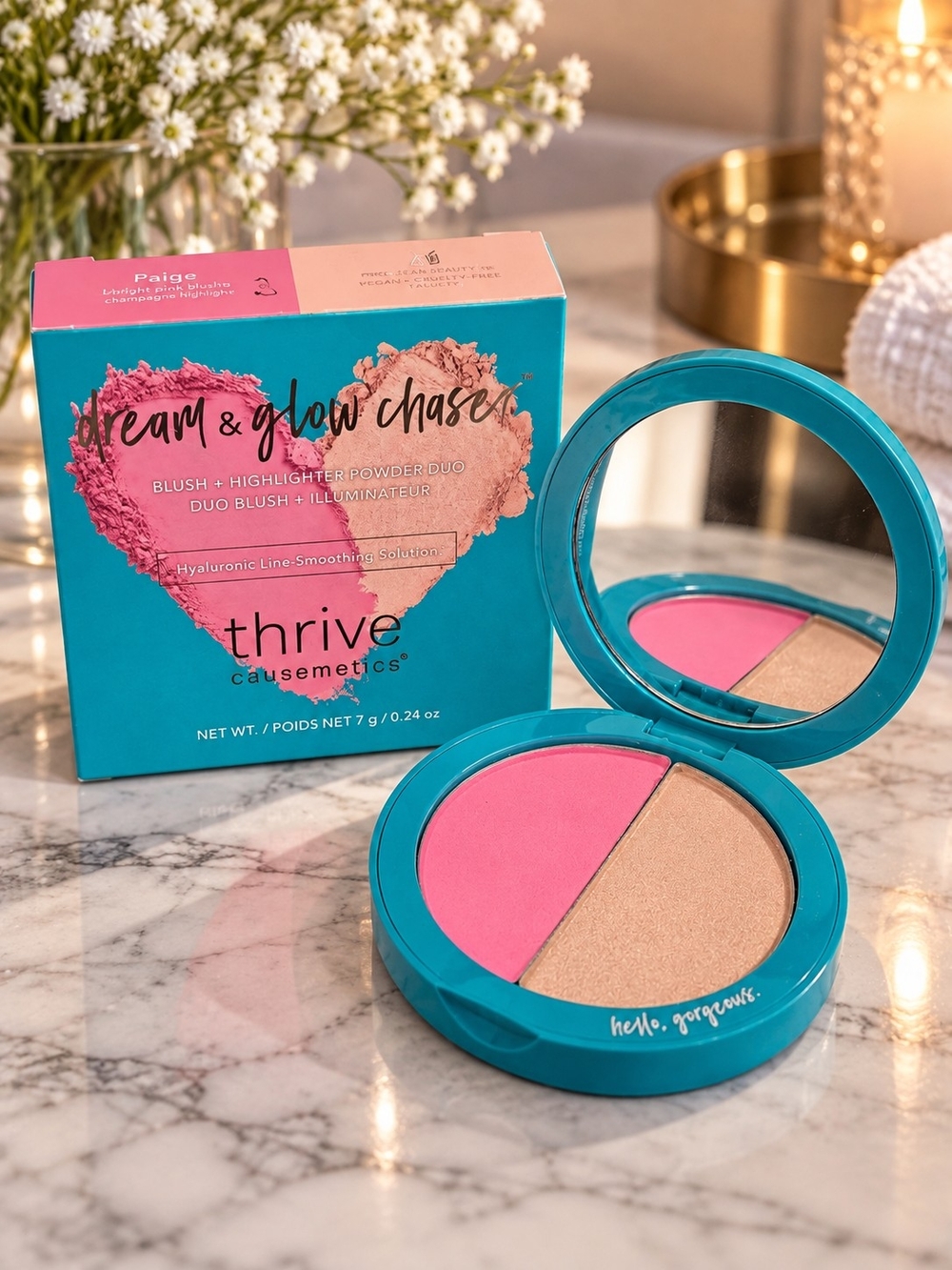 Thrive Causemetics Dream & Glow Chaser Blush + Highlighter Duo — New